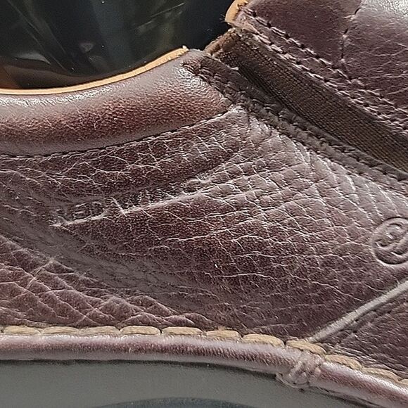 Red Wing 6702 Brown Leather Safety Shoes Loafers Slip-On men's SZ 14D Wide Width - Picture 8 of 13